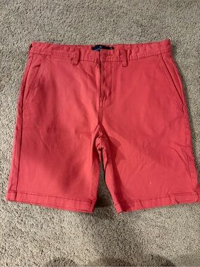 RAINFOREST Men's Coral-Red Flat Front Shorts